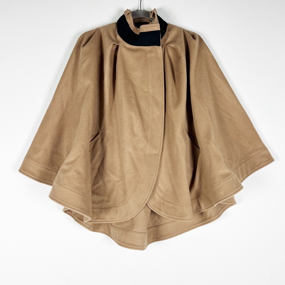 Zero + Maria Cornejo Mia Wool Felt Camel Colored Cape Overcoat Sweater XS